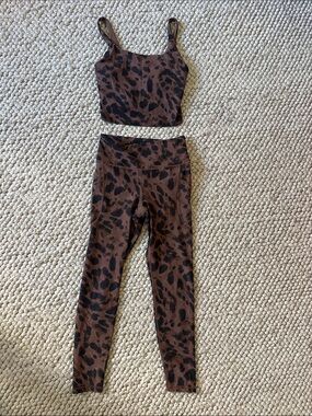 Leopard Print Leggings and Crop Tank Set. S.